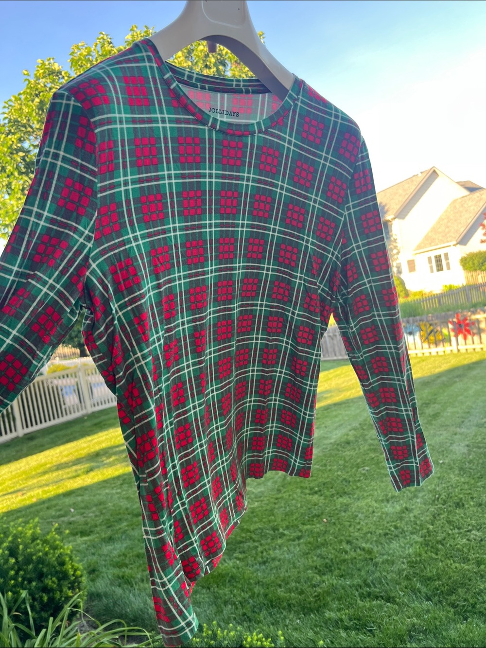 Joules Green & Red Plaid Long-Sleeve Tee